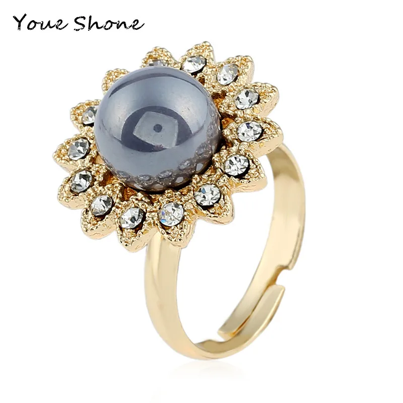 

Hot fashion big flowers Exquisite Rings Women's Sun Flower Metal Ring Metal alloy jewelry accessories Women's wedding ring