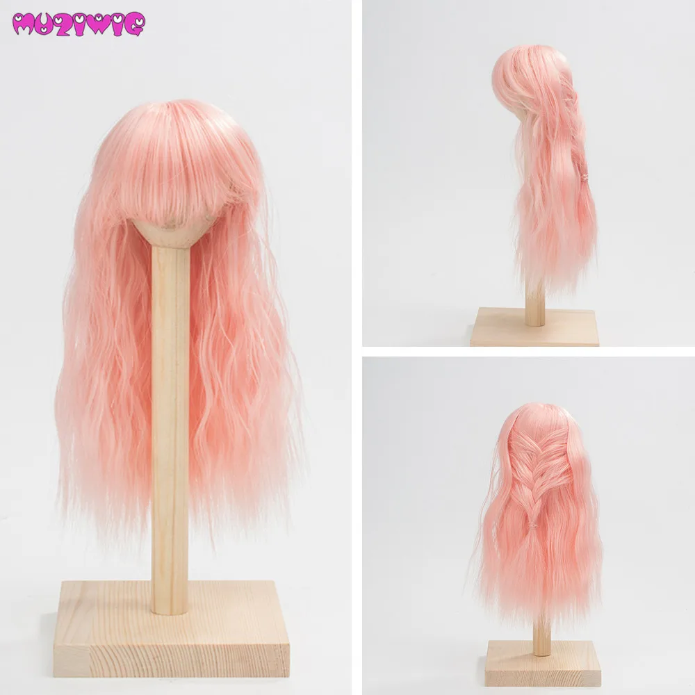 

BJD Doll Wigs Long Afro Pink Hair for 1/3 1/4 BJD/SD Dolls Heat Resistant Fiber