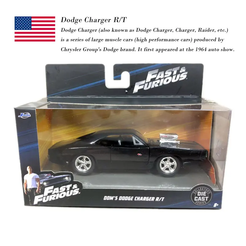 

JADA 132 Scale Fast&Furious Car Toys Dodge Charger R/T Diecast Metal Car Model Toy For Gift/Kids/Collection/Decoration