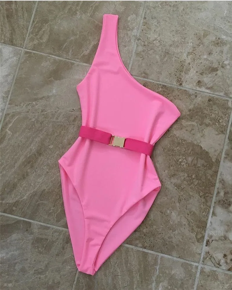 2018 Maillot De Bain Femme Une Piece Badpak сексуальное однотонное с поясом цельный купальник