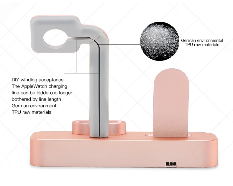 COTEetCI Алюминий 3IN1 Зарядное устройство многофункциональная Подставка для зарядки для iPhone X/8/8 Plus/7/7 Plus/6s/6s Plus/6/6 Plus/iPhone Apple Watch/AirPods