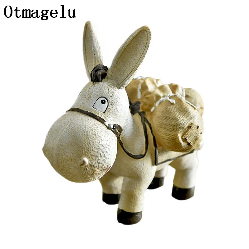 Resin Donkey Decoration Figurines Miniatures Ornament Vintage Home Decor Accessories Artificial Statue Valentines Day Girl Gifts6