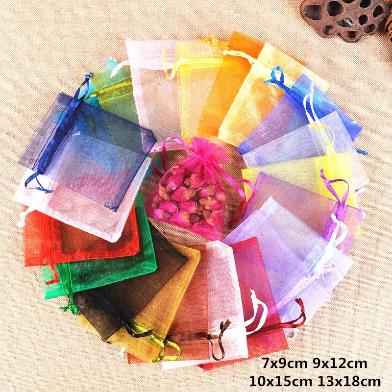 

10pcs 7x9 9x12 10x15 13x18cm Gifts Bags Organza Bag Jewelery Pouches Wedding Birthday Party Decorations Kids Bags Gift Packaging