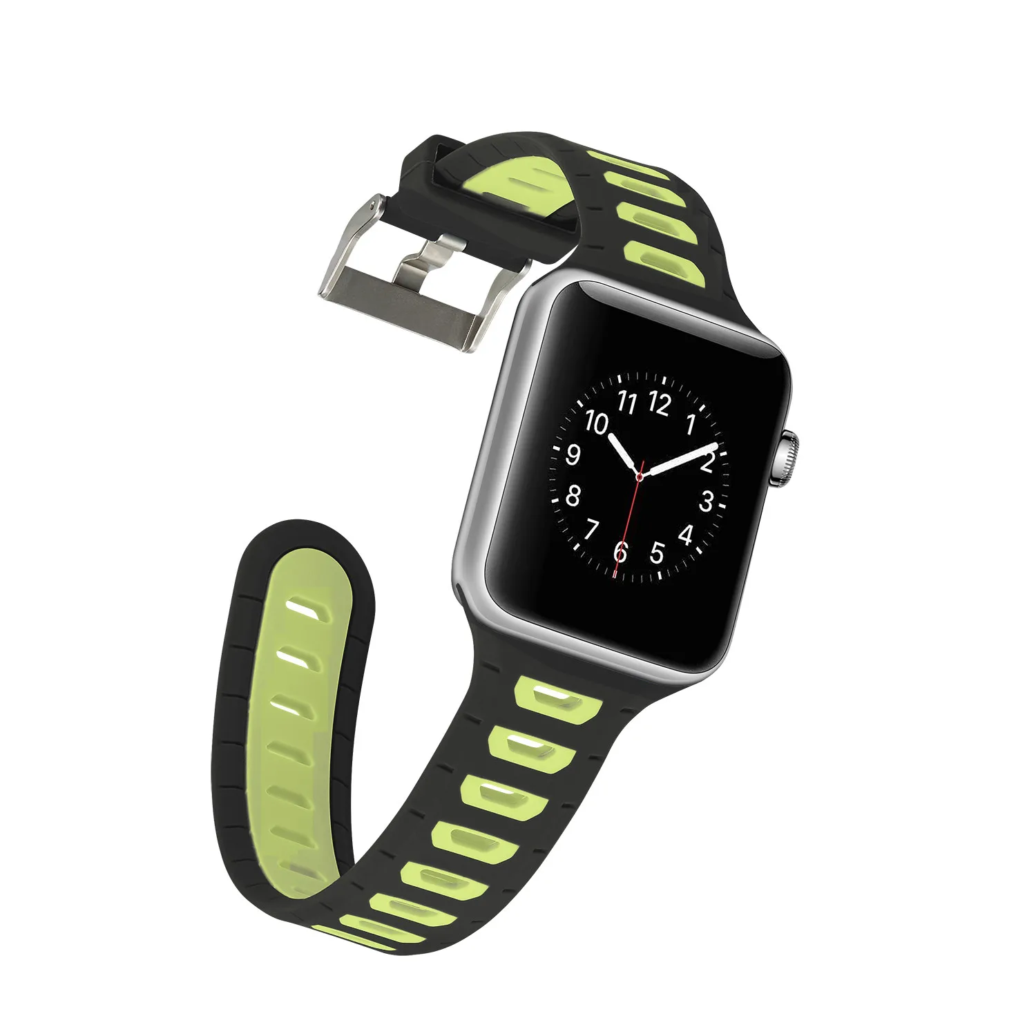 Спортивный ремешок для Apple Watch Series 3 с трапециевидными отверстиями Двухцветный