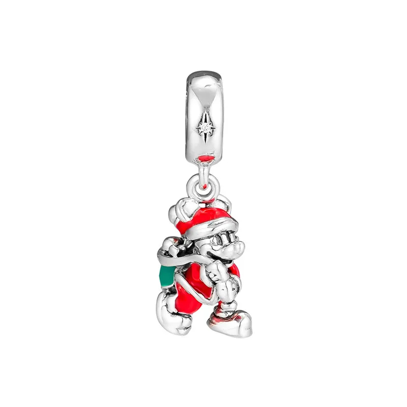

Santa Miki & Gift Bag Christmas Charms for Jewelry Making Fashion DIY Silver 925 Jewelry Red & Green Silver Charms for Bracelets