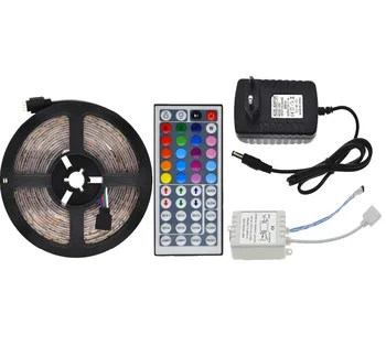 

Waterproof LED Strip Light 3528 RGB 5M 300 LED Flexible Strip Light Set + 44Keys Remote Controller + 12V 3A Power Adapter