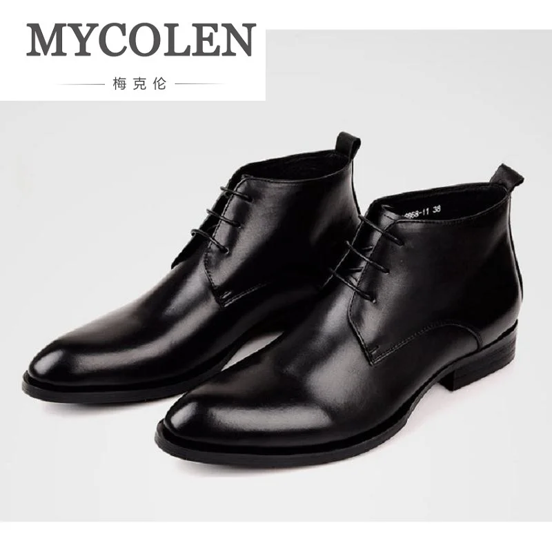 

MYCOLEN Brand New Arrival Fashion Luxury Designer Men Shoes High Quality Brown Men Ankle Boots Leisure Scarpe Uomo Invernali