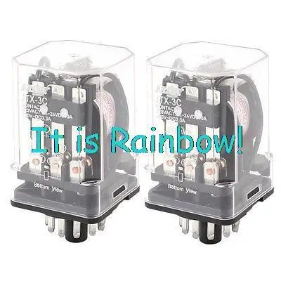 

Free Shipping AC 220V Coil Electromagnetic Power Relay 11 Round Pins 3PDT JTX-3C 2 Pcs