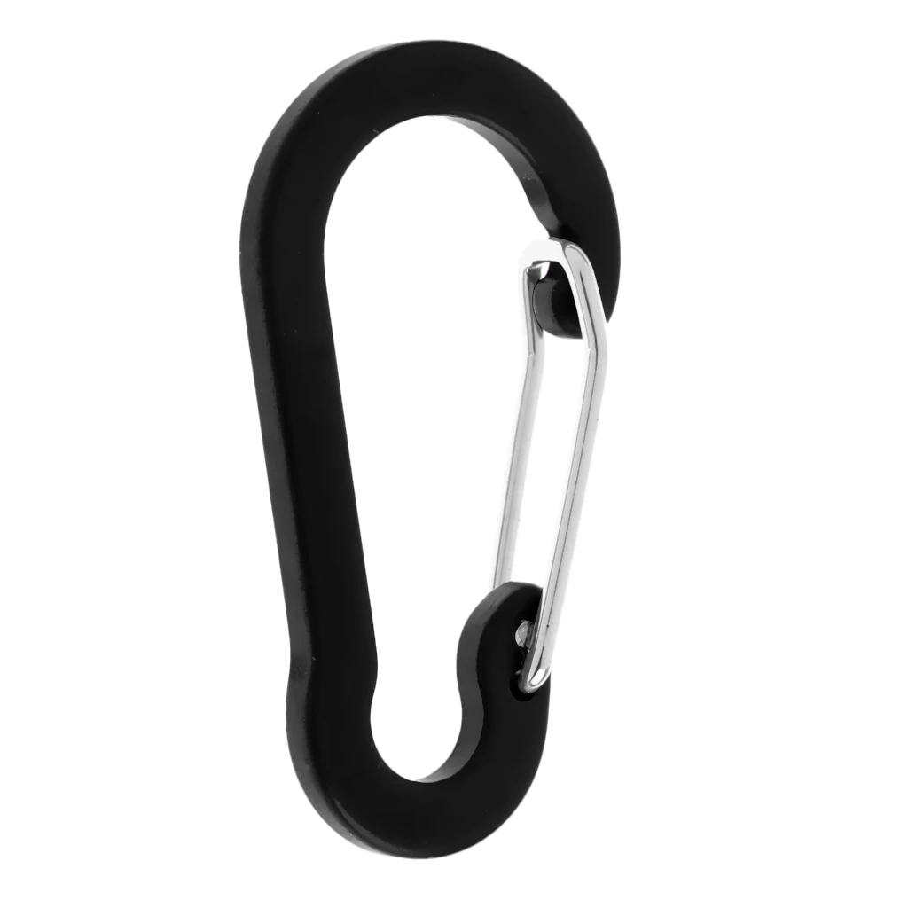 6 Pieces Aluminum D-Ring Carabiner Clip Spring Snap Hook Keychain