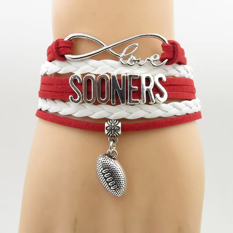 fashion oklahoma football Bracelet football Charm football fan's gift