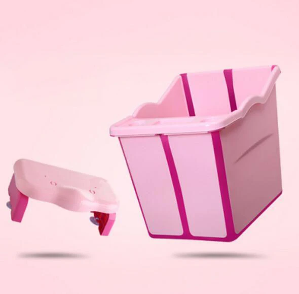 Высокое качество, складное утолщенное большое ведро для детской ванны - Цвет: Розовый