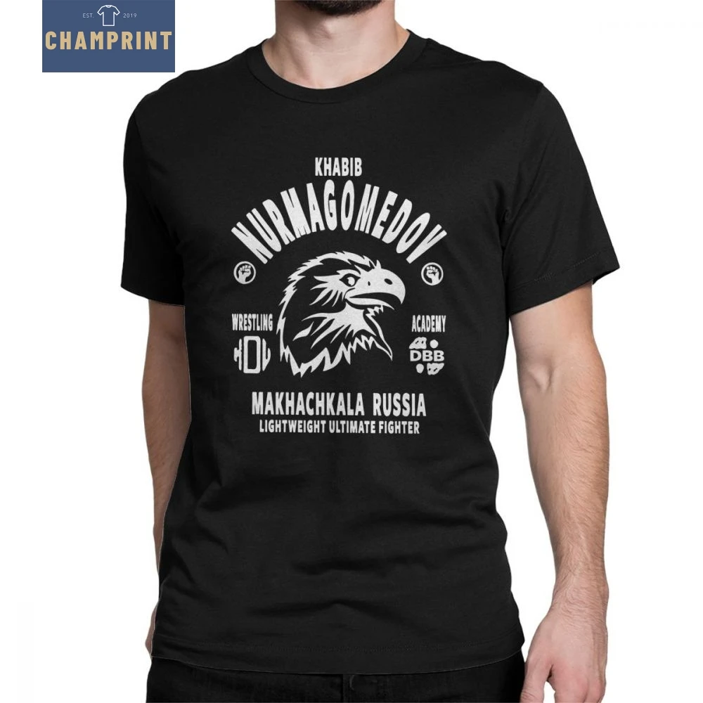 

Khabib Nurmagomedov Men's T Shirt Mma Fighter Dagestan Russia Cotton Short Sleeve Tees O Neck T-Shirts Original Tops Plus Size