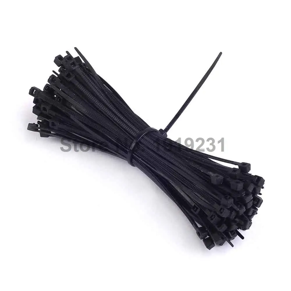 1000PCS 100mm x 3mm Self Locking Wire Cable Zip Tie 4.3" Blackin Cable