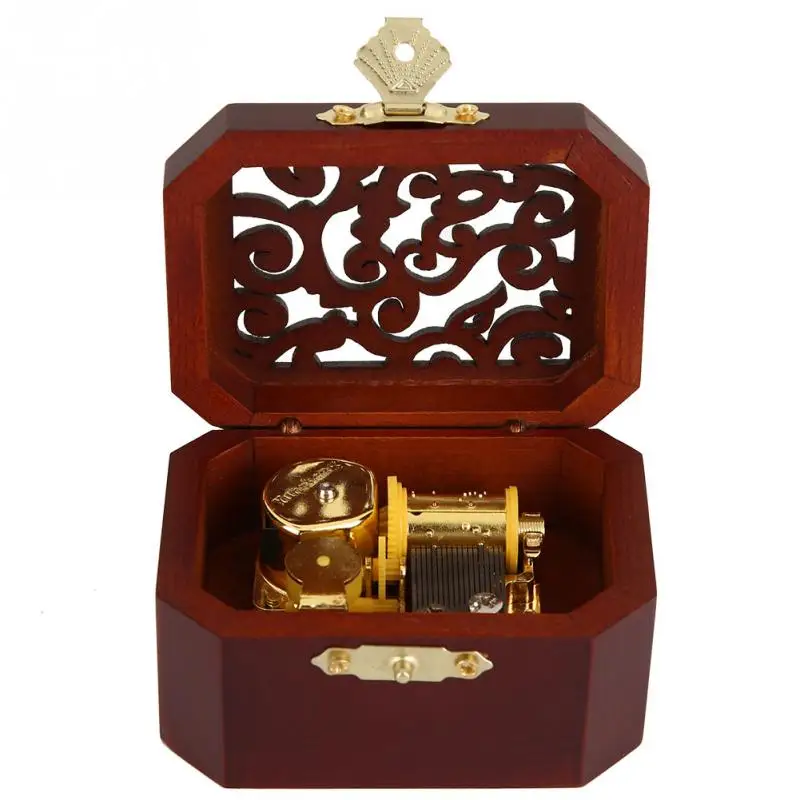 Music Box 18 Note Retro Wooden Engraved Jewel Crafts Clockwork Octagonal Music Box Gift Music Box Hand Cranked Music Box Music Box 18 Note Retro Wooden Engraved Jewel Crafts Clockwork Octagonal Music Box Gift Music Box Hand Cranked Music Box