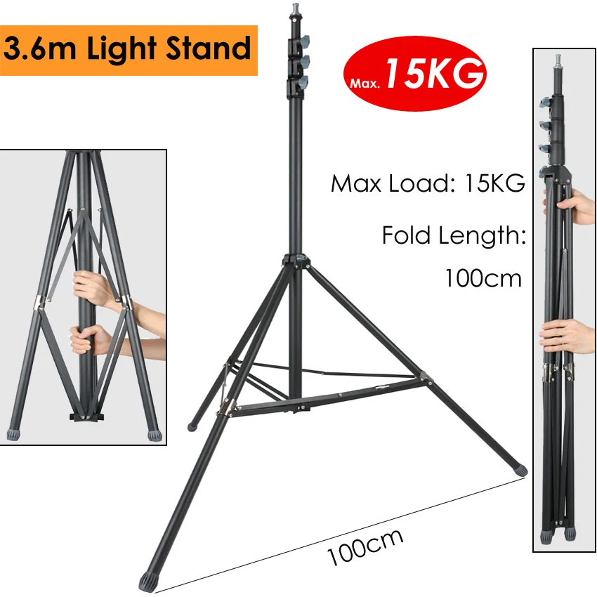  Photo 48-137 inches/123-350 cm Light Stand Max Load 15kg/33lb Heavy Duty Support Stand for Studio S