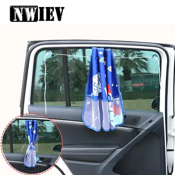 

NWIEV Car Cartoon Sunshade Curtain Tensile Cover Storage Bag For Lada Granta Vesta Volvo XC60 XC90 V70 Peugeot 307 206 207 407