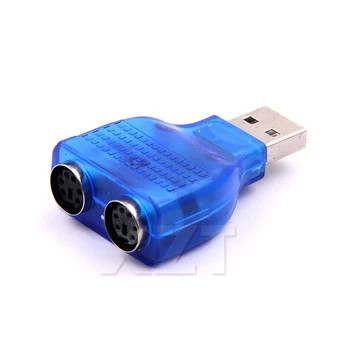 

AT Newest 10pcs/Lot Blue USB Male to PS2 Female Cable Adapter Converter Use For Keyboard Mouse