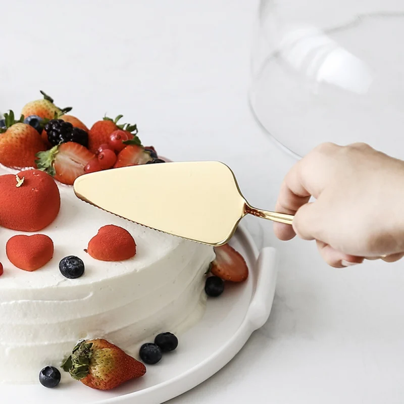 

Stainless Steel Cake Spatula Serrated Edge Cake Server Blade Cutter Pie Pizza Shovel Baking Tool things for the kitchen