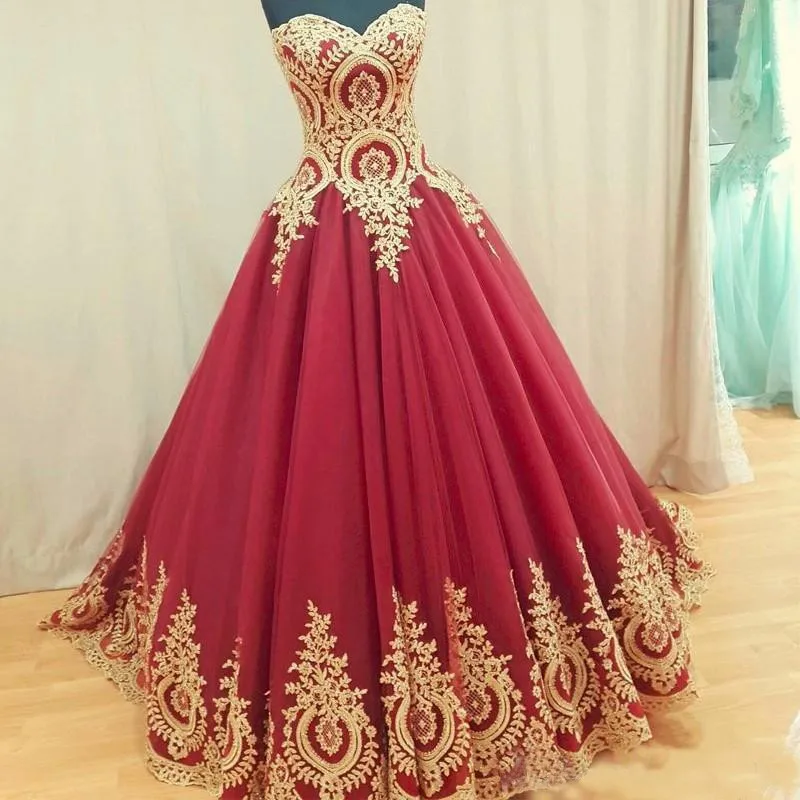 Красное Кружевное Пышное Платье длинное бальное платье Sweatheart Tulle Prom Debutante Sixteen 15 Sweet 16 платье vestidos de 15 anos