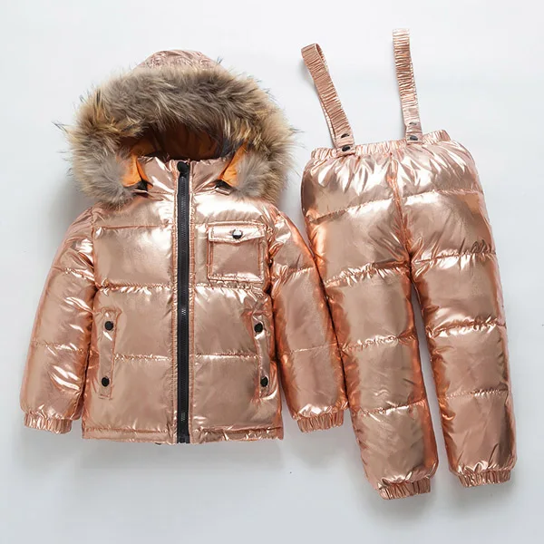 НОВЫЕ комплекты детской одежды для русской зимы лыжный костюм на белом утином пуху для мальчиков и девочек толстый-30