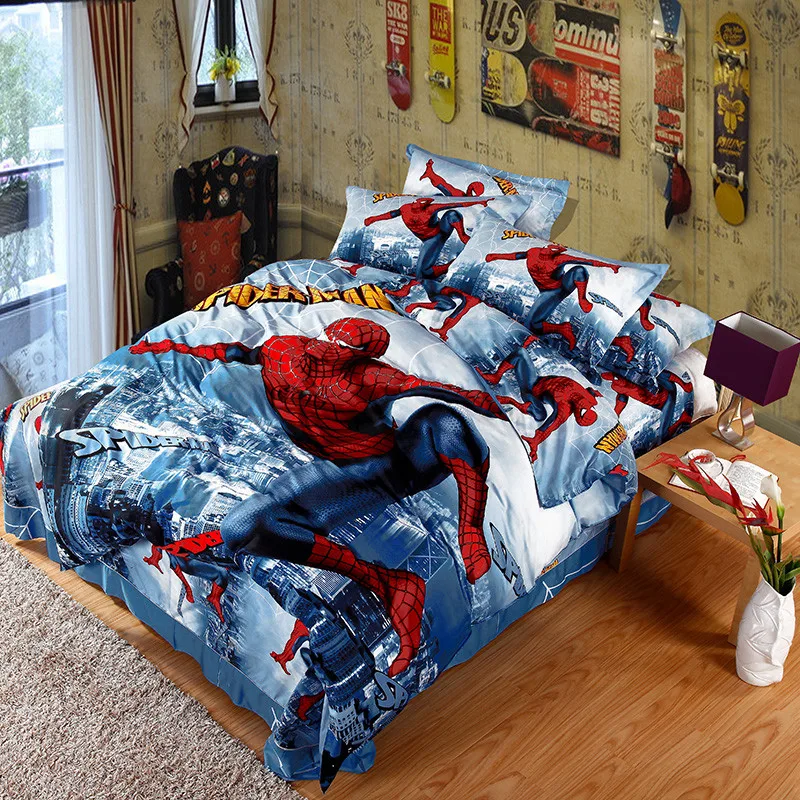 UNIKEA 2016 New 3D Printed Spiderman Kids Bedding Set for Boys Teen 100