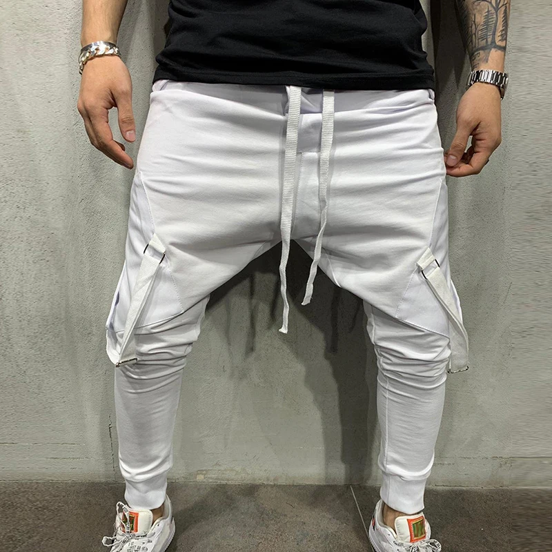 MJARTORIA Fashion New Streetwear Sweatpants For Men Causal Sportswear Pants Solid Color Trendy Men's Hip Hop Sweatpants Trousers - Цвет: white