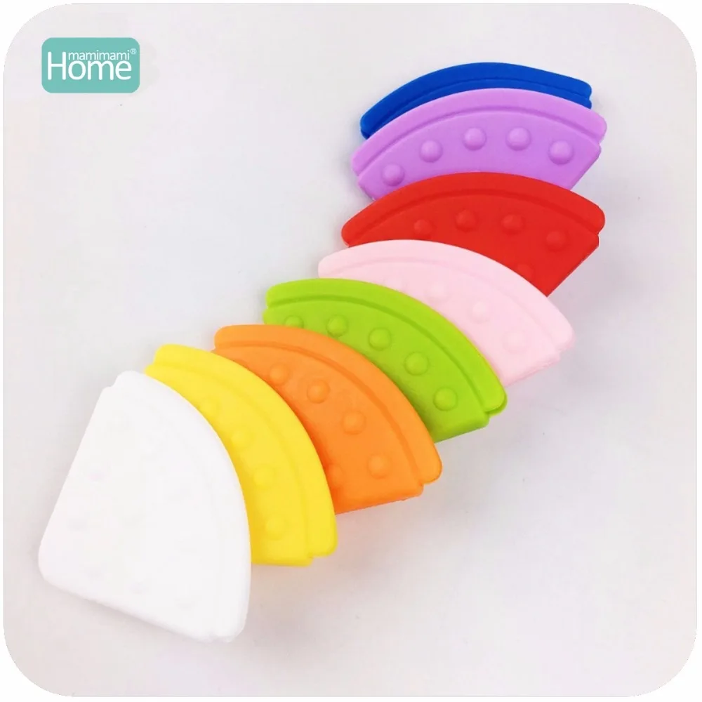 

MamimamiHome Baby Corner Bibs Baby Teether 100pc BPA Free Teether Safe Solid Color Stretchy Pendant Baby Rattle Toys