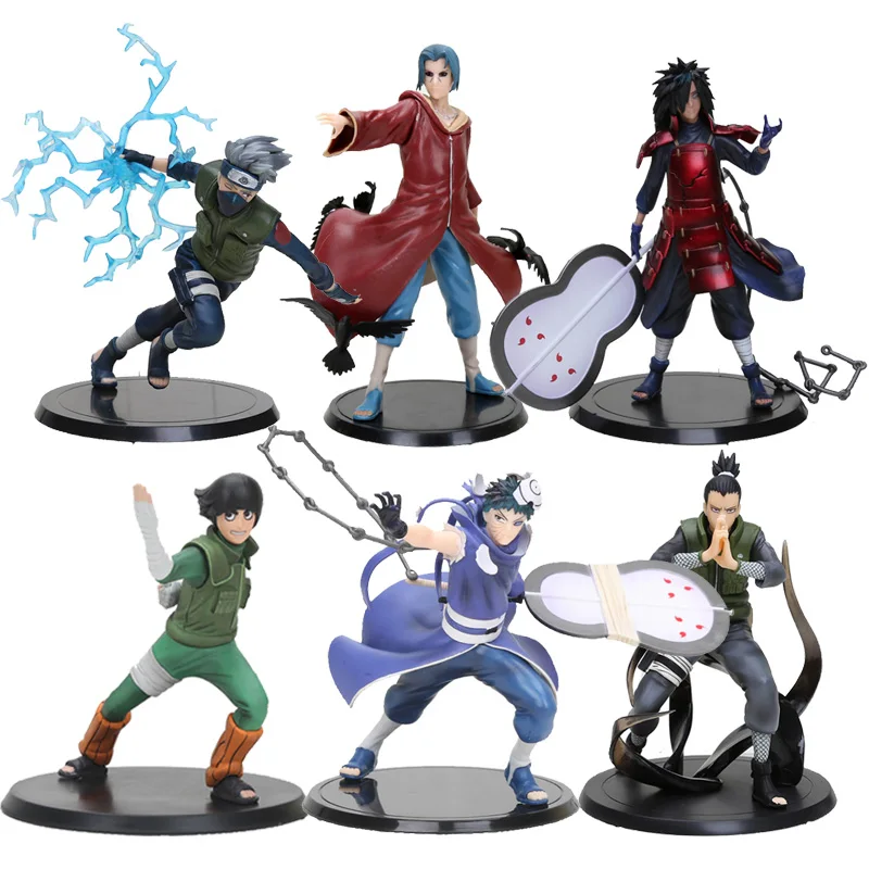 Аниме Uchiha Itachi Obito Namikaze Minato Shikamaru Nara Rock Lee Шаринган Наруто фигурка игрушки|Игровые