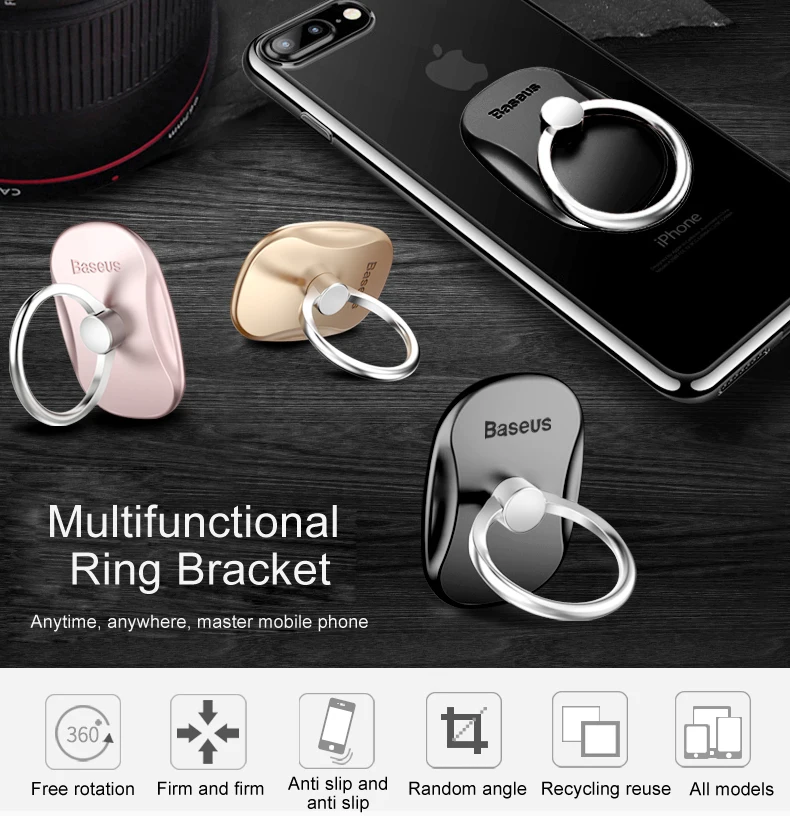 Baseus Universal 360 Degree Finger Ring Holder Mobile Phone Stand Desk Stand Zinc Alloy Magnetic Car Bracket For iPhone Samsung Baseus Universal 360 Degree Finger Ring Holder Mobile Phone Stand Desk Stand Zinc Alloy Magnetic Car Bracket For iPhone Samsung