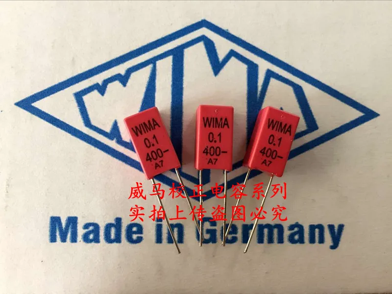 

2019 hot sale 10pcs/20pcs German capacitor WIMA MKS2 400V 0.1UF 400V 104 100n P: 5mm Audio capacitor free shipping