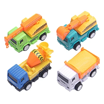

4pcs Truck Toys Pullback Plastic Simulation Realistic Construction Vehicle Truck Models Inertia Toy for Children Kids