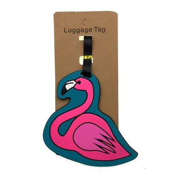 

Cartoon Animal Flamingo Luggage Tags Silica Gel Suitcase Kawaii ID Addres Holder Baggage Boarding Travel Accessories Portable