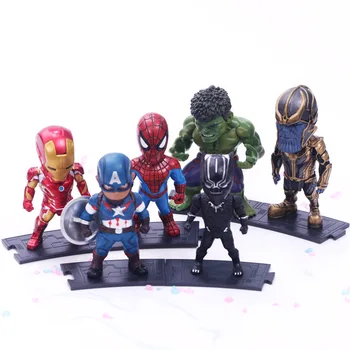 

6pcs/set Avenger League 3 Iron Man Spiderman Destroyed Hegemony Giant Black Panther Captain Action Figure Marvel Legends Figure