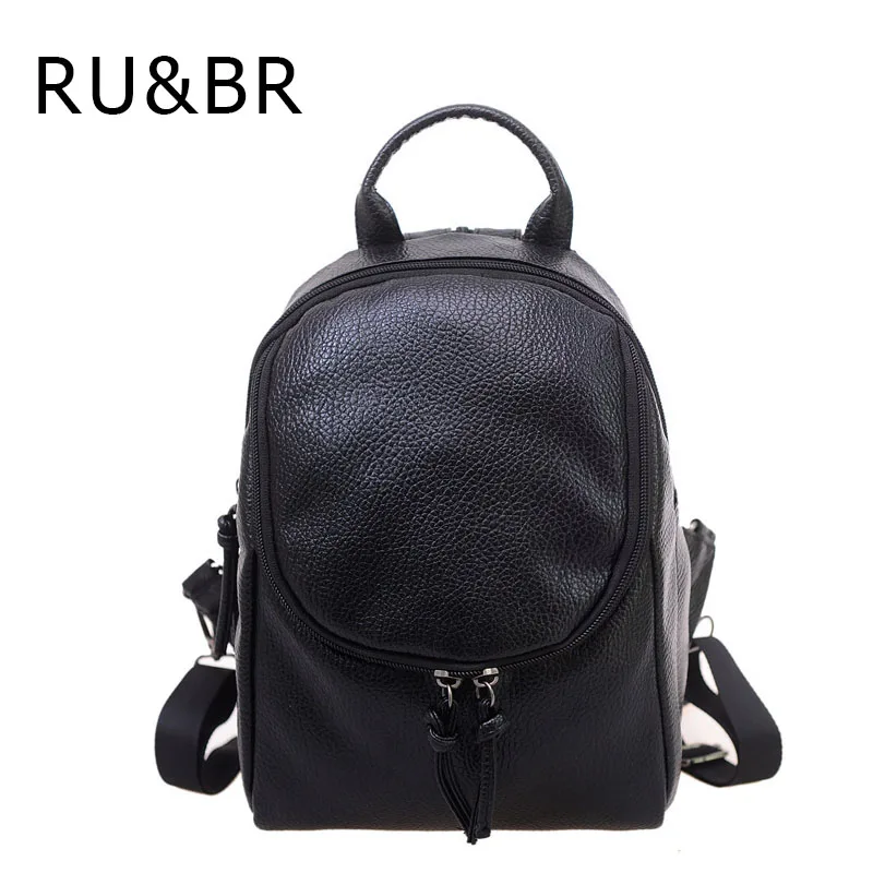 RU&BR New College Wind Woman Backpack Female Korean School Bag Fashion Leisure Travel Bag PU Leather Solid Color Backpacks Bout RU&BR New College Wind Woman Backpack Female Korean School Bag Fashion Leisure Travel Bag PU Leather Solid Color Backpacks Bout