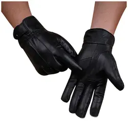 Mytl-мужские зимние кожаные одной кнопки водительские перчатки