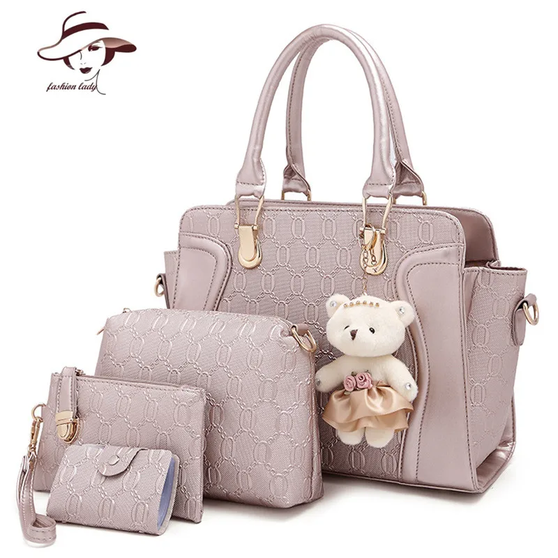 4 PCS font b Set b font Women Bag Crocodile Pattern Composite Bag Vintage Women Messenger