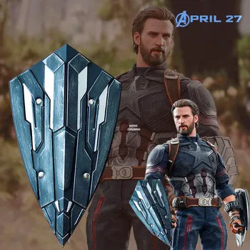 

Avengers Superhero Captain America Shield 1:1 LIFE SIZE Steve Rogers Brassart Action Figure Collectible Model Toy 54CM BOX T131
