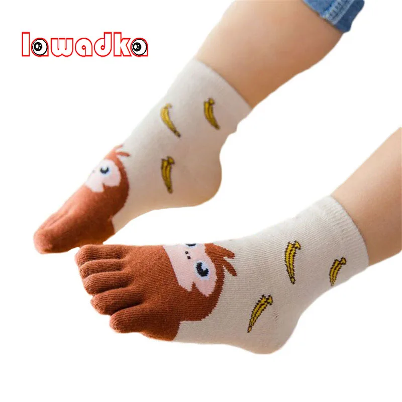 

Lawadka Cotton Kids Socks Fashion Five fingers Children Boys Sock Cartoon Baby Girls Socks