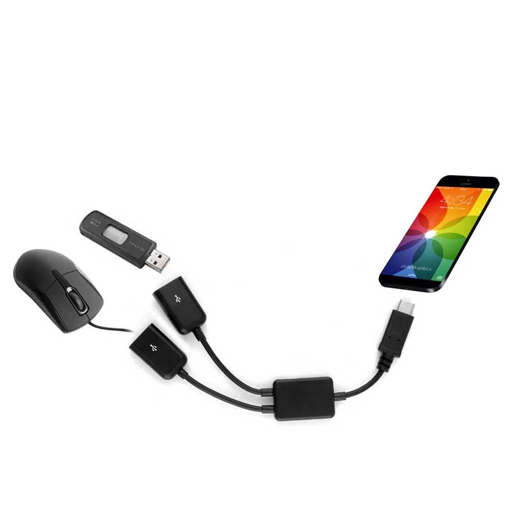 2 в 1 USB 3,1 type-C к USB 2,0 зарядное устройство OTG концентратор кабель адаптер GDeals