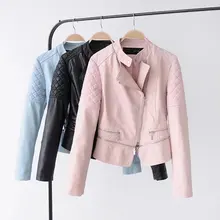 Модная повседневная кожаная куртка из искусственной кожи; женская черная короткая мотоциклетная куртка; зимняя женская куртка из искусственной кожи на молнии; большие размеры