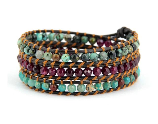 high fashion natural stone beading wrap bracelets unique vintage