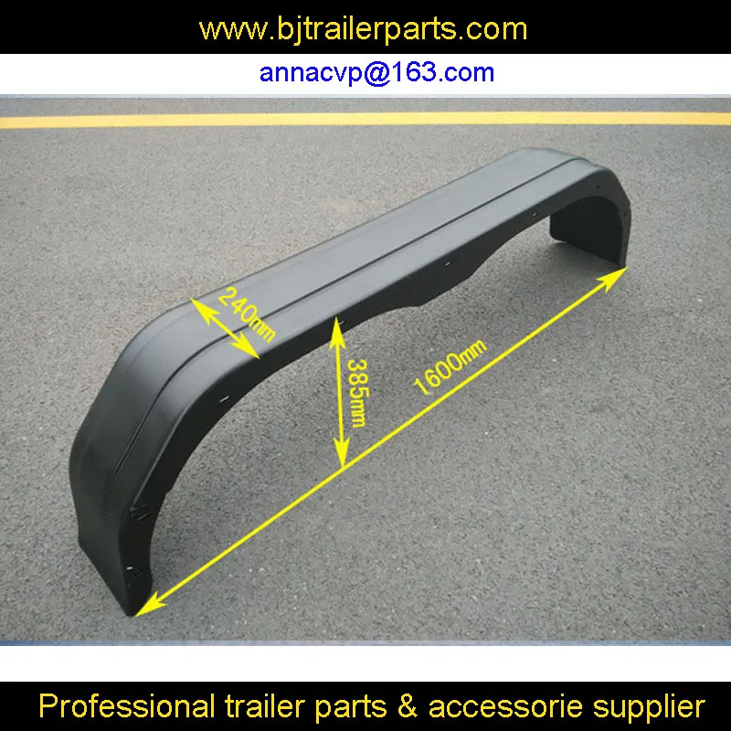 trailer plastic tandem mudguards,trailer fenders, black plastic