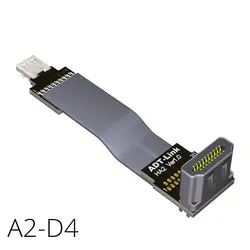 HDMI 2,0 вверх под углом 90 градусов к Micro HDMI 2,0 Женский D Тип удлинитель FPV плоский кабель EMI экранирование 4Kx2K @ 60 Гц A2D4