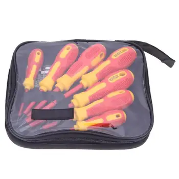 

Insulated 7pcs Screwdriver Set Withstand Voltage 1000V Precision Magnetic Phillips Slotted For Electrician Hand Tools with Bag