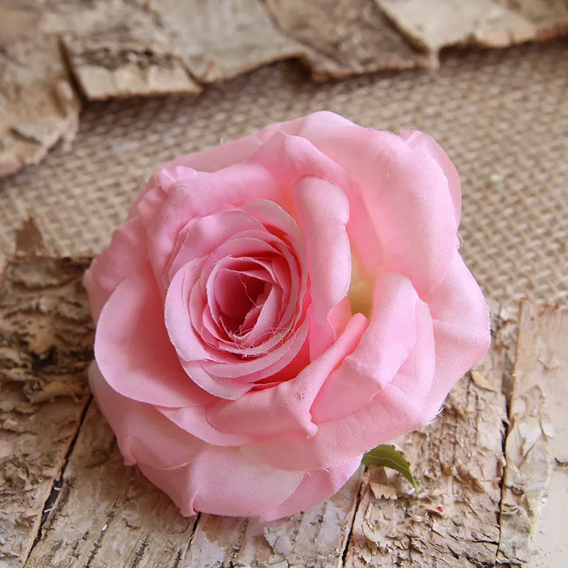 9 см Шелковые Розы Искусственные настенные цветы голова большой цветок настенные декорации, свадебное украшение Шелковый цветок Белый Розовый поддельные розы 5 шт - Цвет: pink