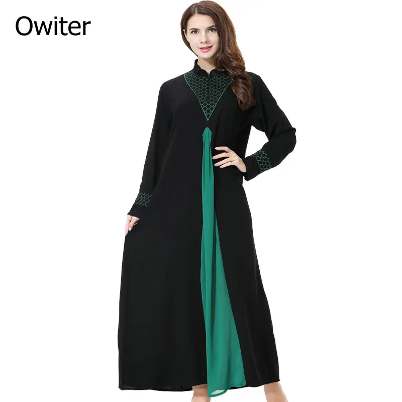 

Muslim Women Long Sleeve Dubai Lace Dress Maxi Abaya Jalabiya Islamic Clothing Moroccan Fashion Embroidery Hijab Party Dresses