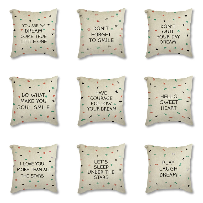 

Минималистичные мотивационные цитаты в скандинавском стиле, домашние декоративные подушки с буквенным принтом для дивана, хлопковая льняная Скандинавская декоративная подушка для дивана