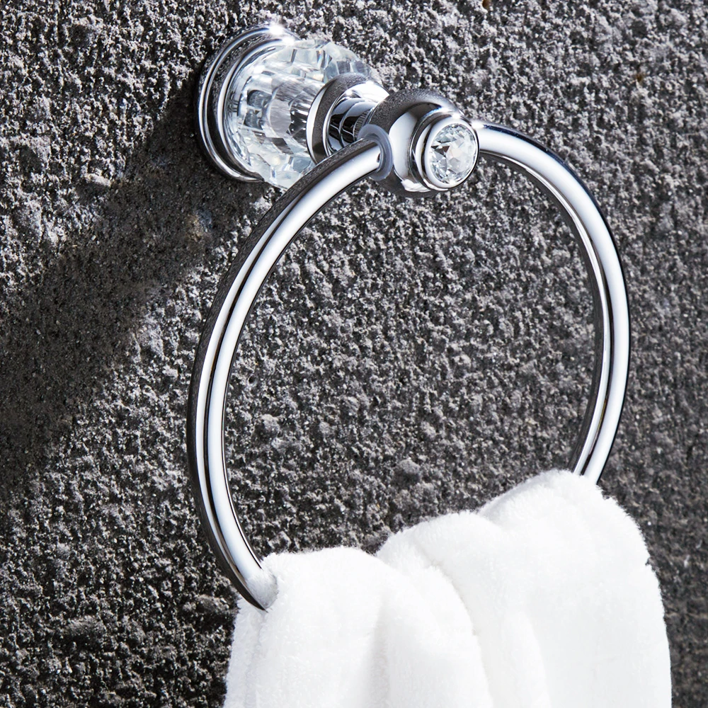 Cheap Antique Chrome Brass Bathroom Accessories Ceramic Sets European Bathroom Hardware Set Luxury Crystal Toothbrush Holder Metal