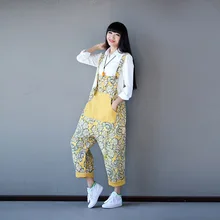 Elegant Jumpsuits for Women 2018 Spring Summer Plus Size Overalls for Women Cotton Loose Print Combinaison Femme England Style Jumpsuits Elegant Jumpsuits for Women 2018 Spring Summer Plus Size Overalls for Women Cotton Loose Print Combinaison Femme England Style Jumpsuits