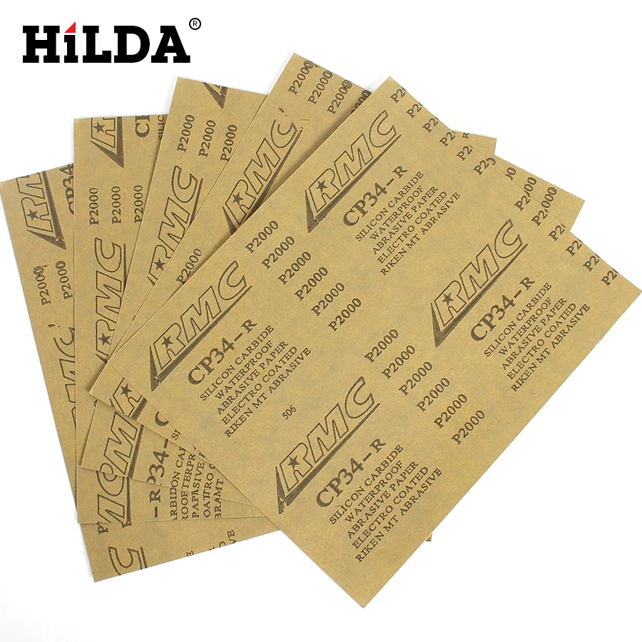 

HILDA Waterproof Sanding Paper 5 sheets RMC CP34 Sandpaper 2000 Grit 9"x11" Wet/Dry Silicon Carbide Sand Papers As A4 Paper Size